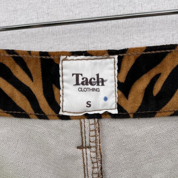 TACH CLOTHING Rumba Velvet Pants Womens Small Tiger Print High Rise Tapered Leg - Picture 11 of 16